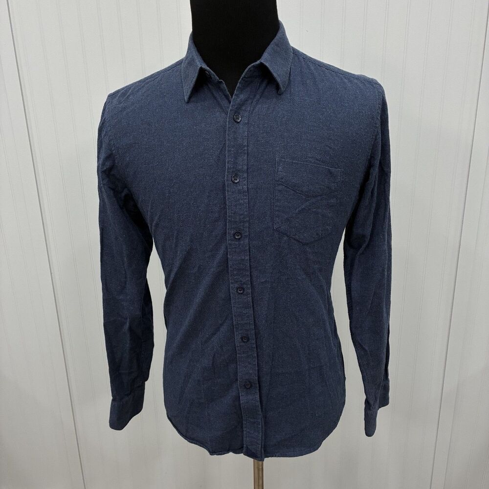 UNTUCKit Men's Large Dark Blue Slim Fit Cotton Long Sleeve Button-Front Shirt